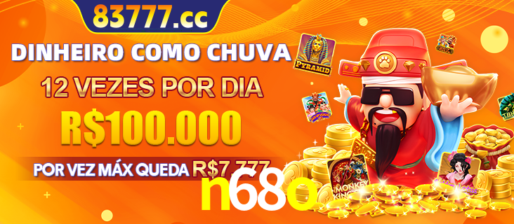 Banner do programa de recompensas Recomende para amigos do n68o, detalhando os bônus por convidar amigos, com prêmios que chegam a R$288.888.