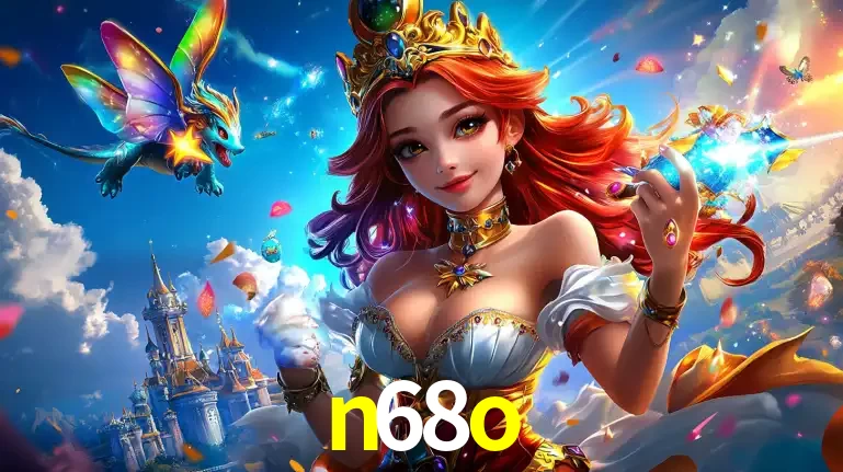 A princesa de um reino de fantasia mágico, com seu pequeno dragão, apresentando um mundo de prêmios encantados nos jogos de caça-níqueis do cassino n68o.